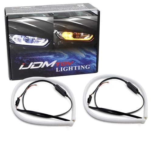 iJDMTOY Xenon White/Amber Yellow Switchback LED Tube Strip Lights Compatible with Light Retrofit w/Even Lighting Illumination