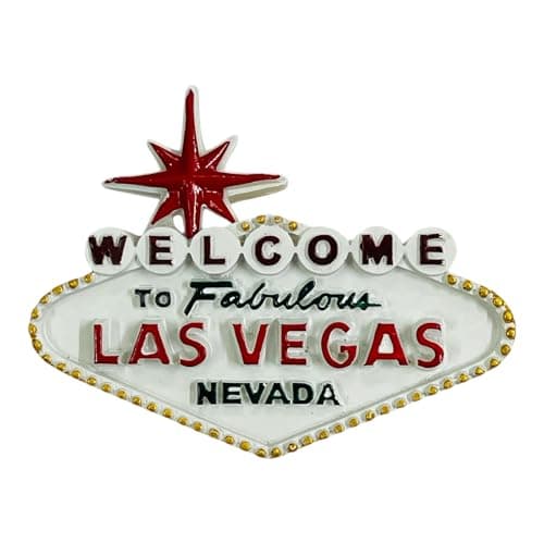 Krisah Las Vegas Welcome Sign Decorative Fridge Magnet, 4D Resin, Nevada Souvenir