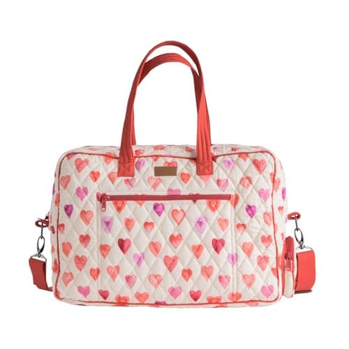 Maison d' Hermine Weekend Duffel Bags for Women Cotton Quilted Overnight Luggage Weekend Bag for Men Gym Sports Gifts Travel Business Travellers Trip Easter Gifts -Sweethearts