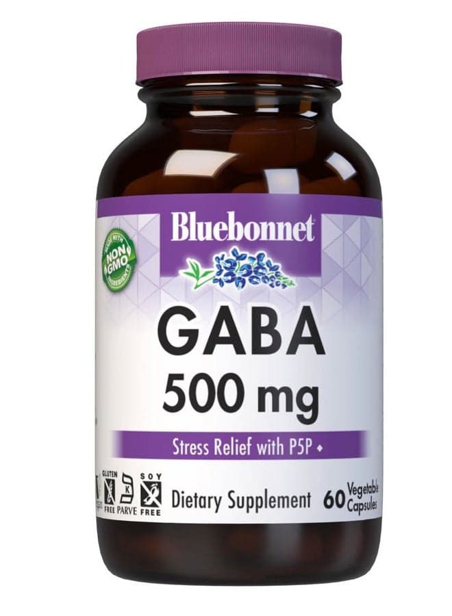 Nutrition GABA 500mg, for Stress Relief*, Supports Relaxation*, Kosher, Vegan, Gluten-Free, Soy-Free, Non-GMO, 60 Count, 60 Servings
