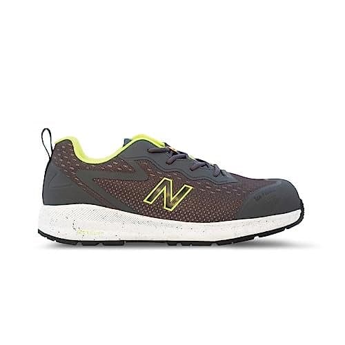 New Balance Logic Composite Toe Men's Industrial Work Shoes, Grey/Lime, Size 8, Comfortable & Lightweight Work Shoes for Men, Electric Hazard, Puncture & Slip Resistant