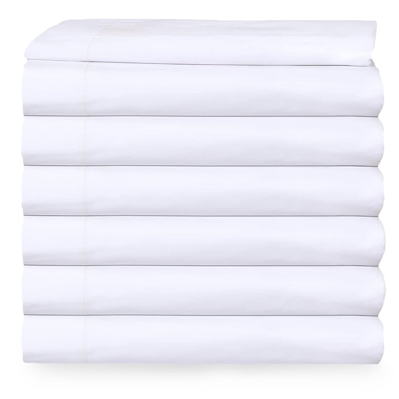 MAGTEX King Flat Sheet only Pack of 6 Bulk 108 x 110 Inches White Polycotton T200 Percale Weave Top Bed Sheet for Home Bedding Hospital Massage Table Hotel Easy Care Soft Feel