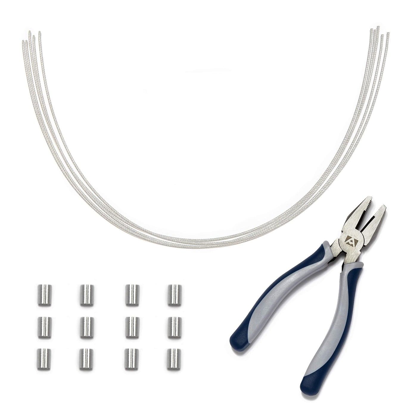 TetherTies Cable Organization DIY Tether Kit Customizable Cable Tethers for Computers Adapters Dongles Easy Self Installation Tether Cables with Free Crimping Tool Silver 5 Pk 12 inch
