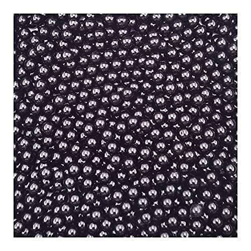 INSPIRELLE 1100pcs Black Undrilled ABS Art Faux Pearls for Vase Fillers 8mm No Hole Makeup Beads to Hold Brush Lipstick Eyeliner Imitation Round Pearl Beads for Table Scatter Home Wedding Decoration