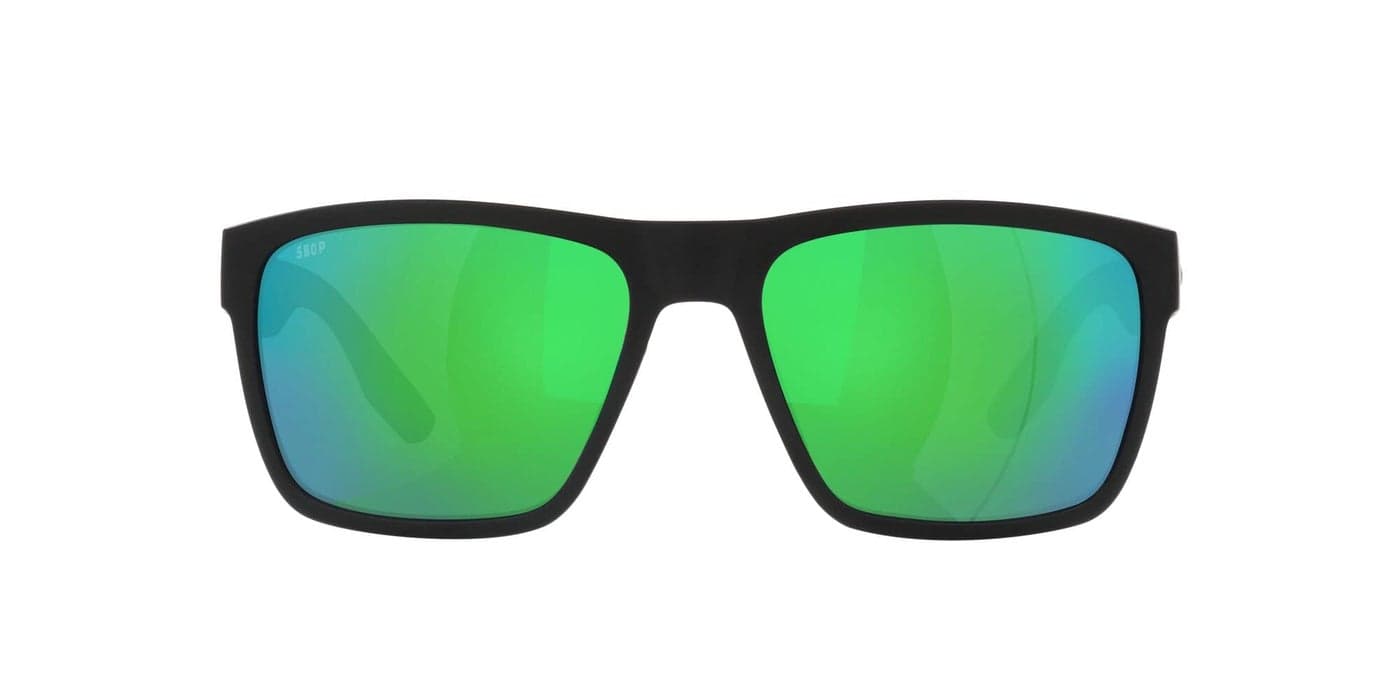 Costa Del Mar Mens Paunch XL Square Sunglasses, Matte Black/Green Mirrored Polarized-580P, 59 mm