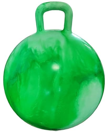AppleRound Hippity Hoppity Hop Ball Siton Bouncy Ball with Handle 20in50cm Diameter for Children Age 710 Space Hopper Hopball Pump Included Cloud Colors Green