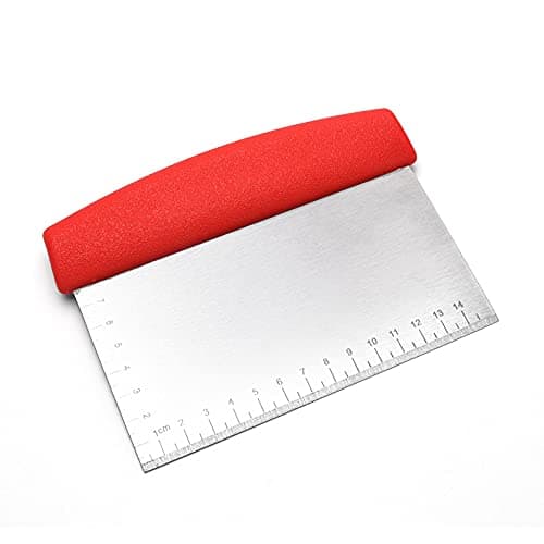 SIYANSHU Dough Scraper Cutters, Pastry Scraper Kitchen Utensil for Baking, Food-Grade Stainless Steel Scrapers for Bread and Pizza Dough (Pack of-1, Red)