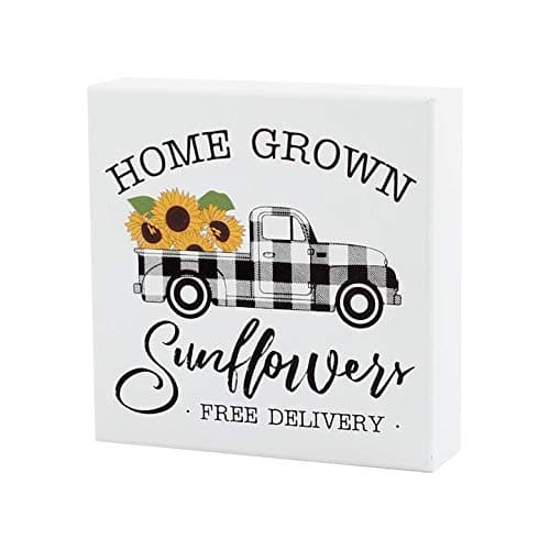 Collins Painting 'Home Grown Sunflowers' Rustic Box Sign