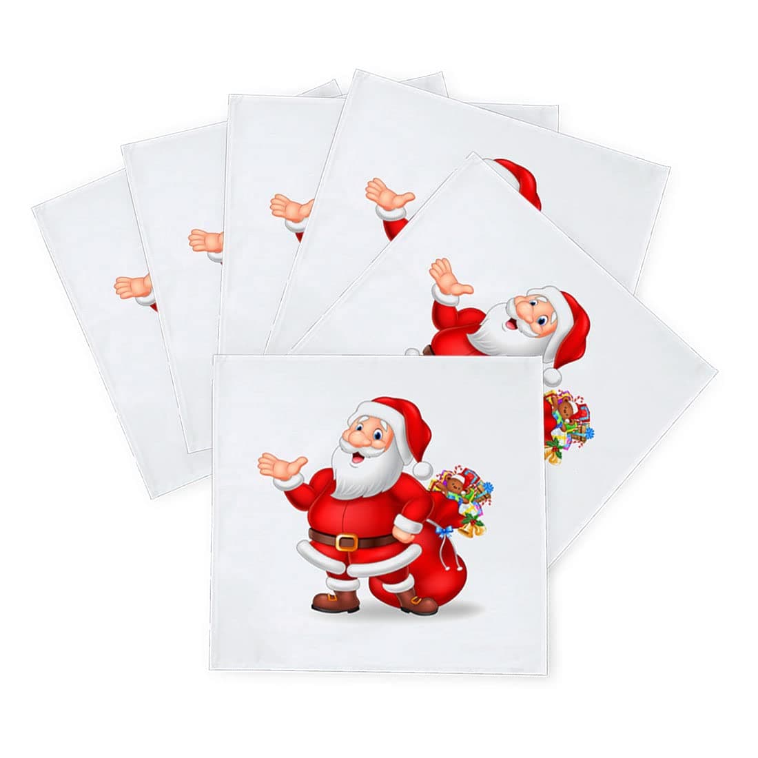 Kesri Gifts Christmas Gift Theme Tafta Silk Table Napkins 6 Pcs 10x 10 for Xmas Decoration Christmas OrnamentsChristmas Giftxmn21085