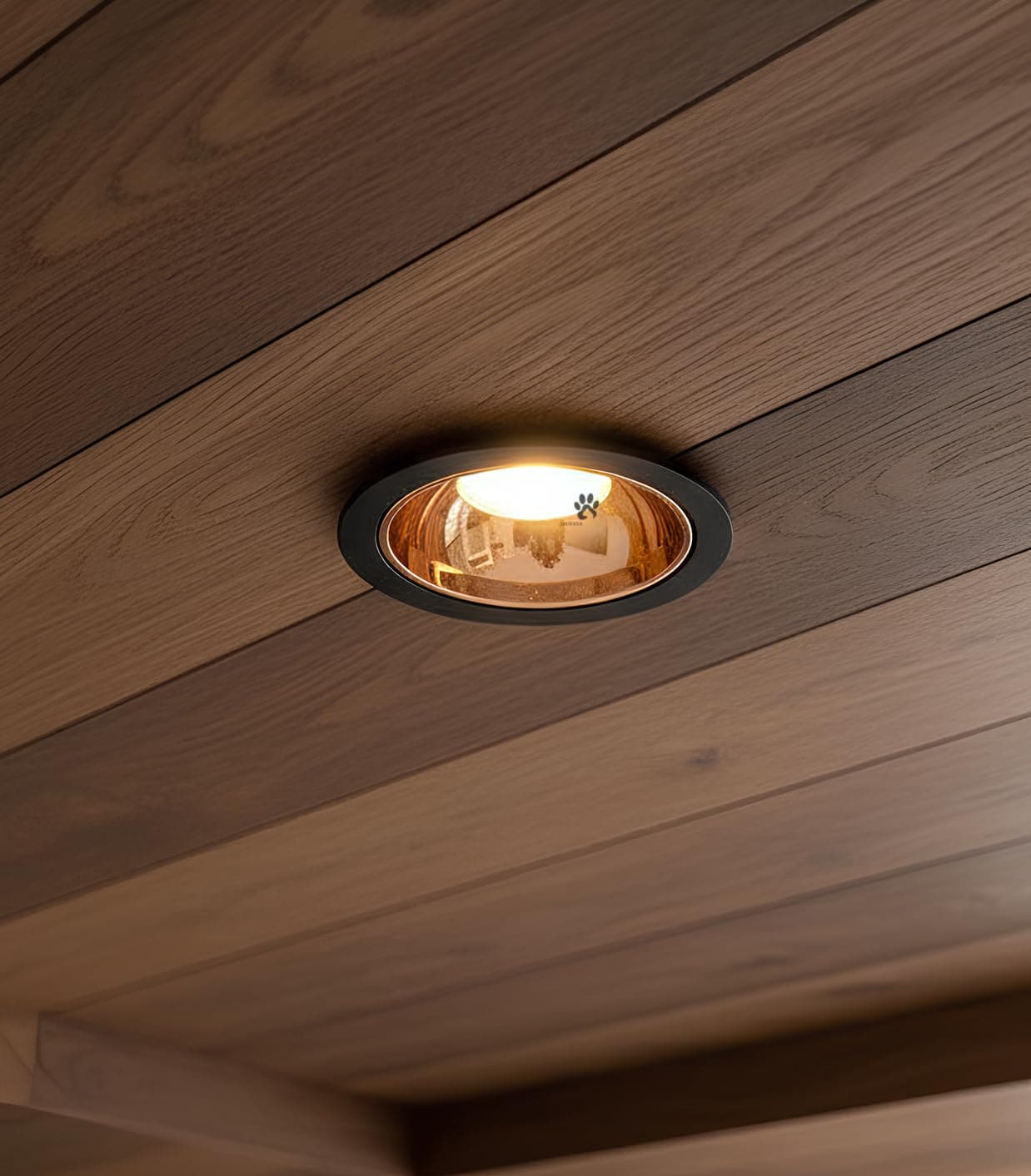 Mufasa 12 Watts Black Body Gold Reflector LED Ceiling COB Spot, Focus, Down Ceiling Light, Round (Warm White)