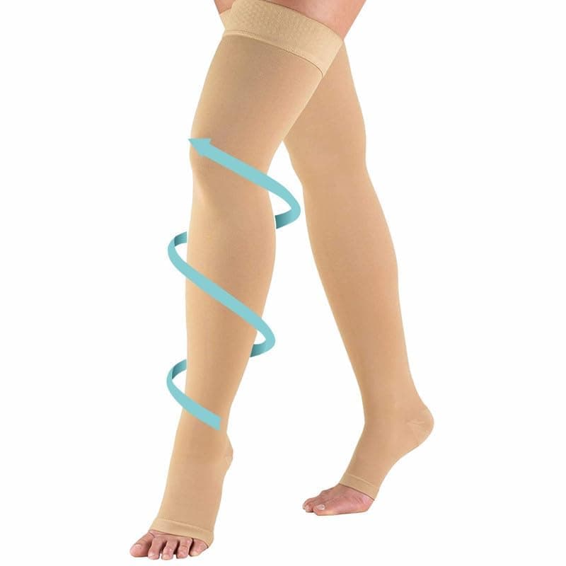 FOWLNEST Cotton | Not Seamless/stiched | DVT Medical Class 2 Compression Stockings For Varicose Veins & Leg Swelling - Unisex Thigh Length Compression Socks For Men & Women 23-32 mmHg – Medium