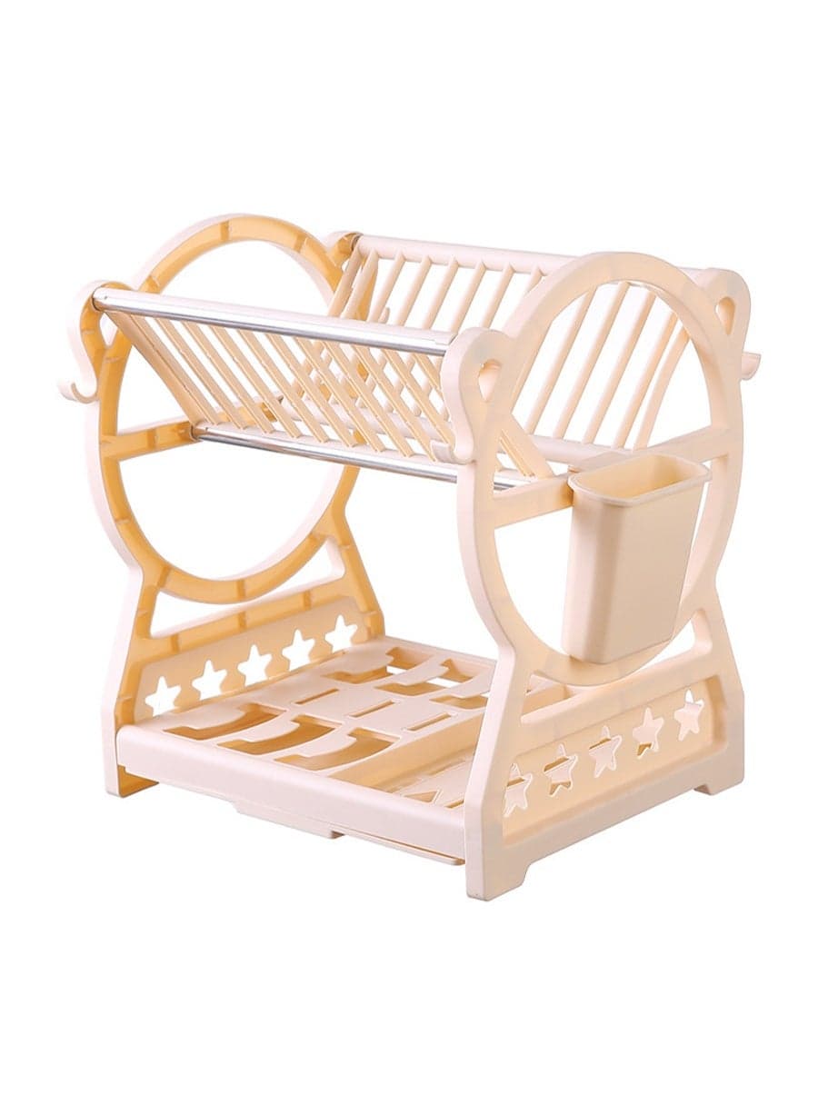 Large Capacity Dish Drying Rack, 2-Tier Kitchen Organizer for Plates, Bowls, Glasses & Utensils – Drain Tray Included