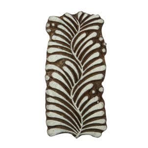 Handcarved Printing Block Wooden Texile Stamp Leaf Brown Stamp Blockprint