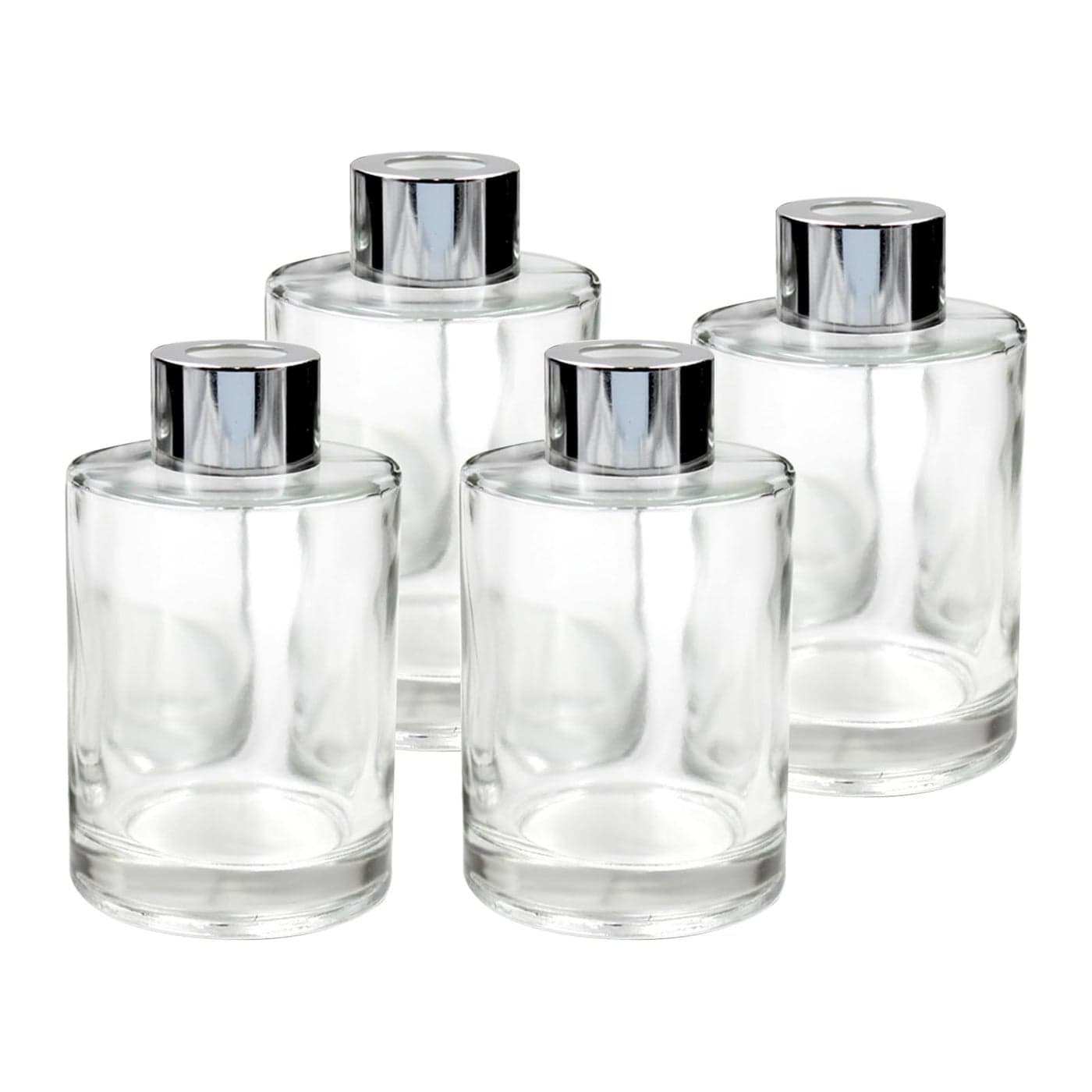 Feel Fragrance Glass Diffuser Bottles Diffuser Jars with Caps Set of 4 42 inches High 120ml 406 ounce Fragrance Accessories Use for Diy Replacement Reed Diffuser Sets