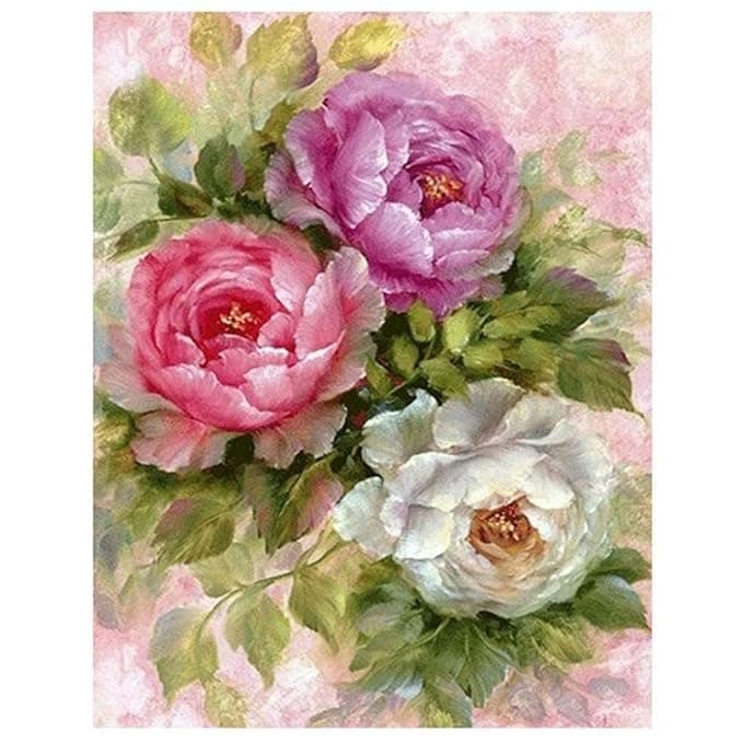 Voxmtix 5D Diamond Painting Kit 12x16 Inch Art Craft for Kids Adults Ideal for Home Decor and Relaxation Roses Diamond Painting Kits Drill Jewel Paint by Numbers for Adults and Kids with Art Painting Kits Perfect for Home Decoration and Room Wall Decor