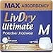 LivDry Ultimate Adult Incontinence Underwear Max Absorbent Adult Diapers with Leak Protection Medium 17Pack