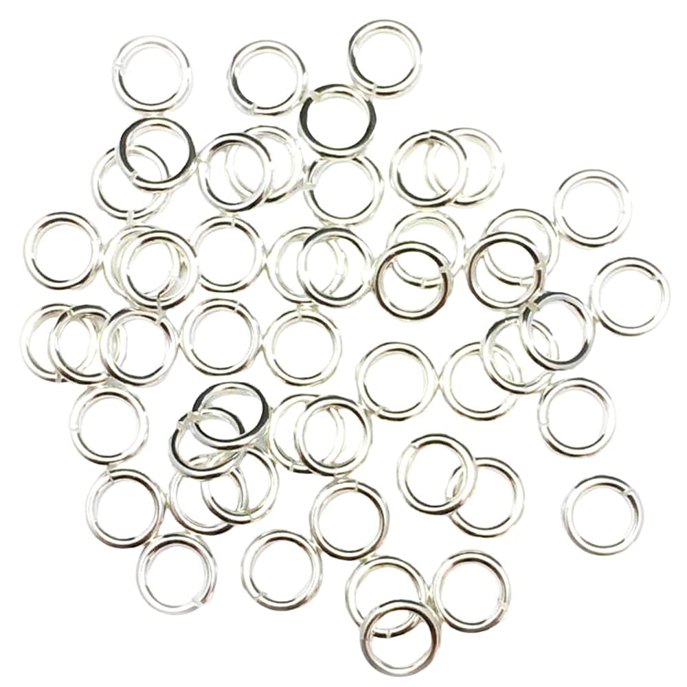50pcs 925 Sterling Silver Open Jump Rings 6mm OD 4mm ID 18 Gauge by CRAFT WIRE