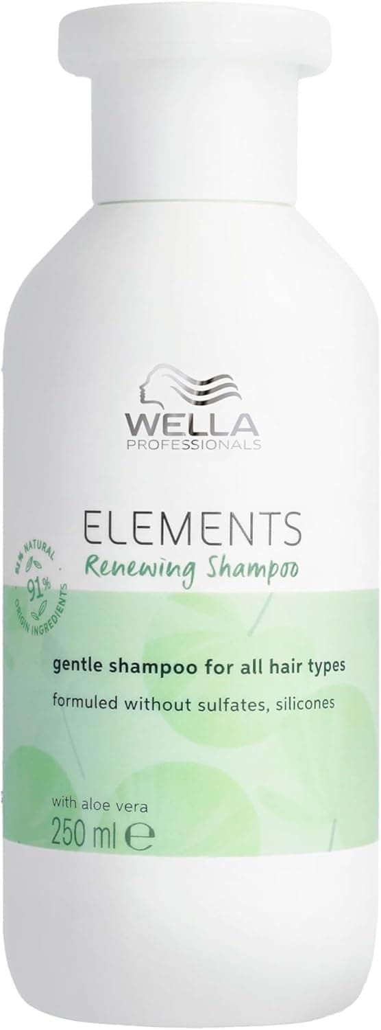 Wella Professionals Elements Renewing Shampoo Gentle Anti Frizz Detangling Professional Hair Care for All Hair Types Protects Against Hair Breakage Cleanses Hair and Scalp 250ml