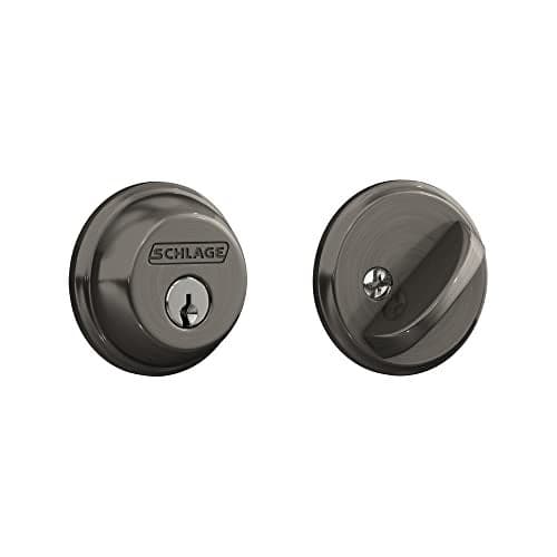 SCHLAGE B60N620 Deadbolt, Keyed 1 Side, Antique Pewter