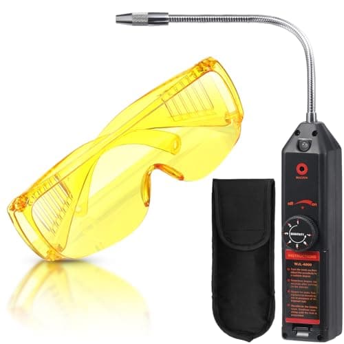 Tellegloww Automotive Ac Leak Detector for R134a R410a R22, Electronic Refrigerant Leak Detector Kit with UV Glasses, Wjl-6000uv Car Air Conditioner Diagnostic Tool(Stylish)