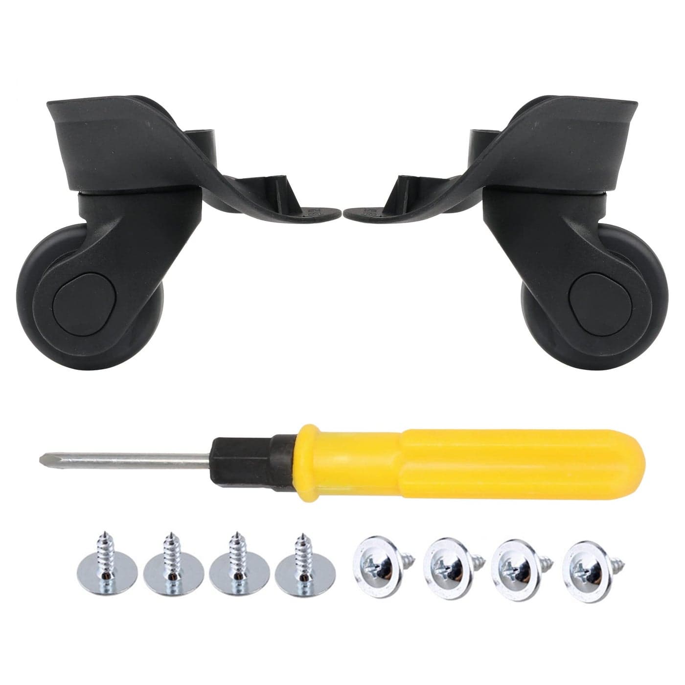 BQLZR Luggage Swivel 91cmx107x49cm Black Plastic Left Right Wheels DIY Replacement Parts Pack of 2 See Video First