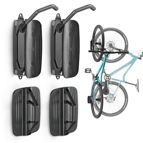 monTEK Swivel Bike Wall Mount – 2 Pack Garage Bike Hanger & Space-Saving Vertical Bike Rack for Garage & Apartment, Sturdy Bike Storage Hook Holds 66 lbs, Easy Installation & Scratch-Proof Design