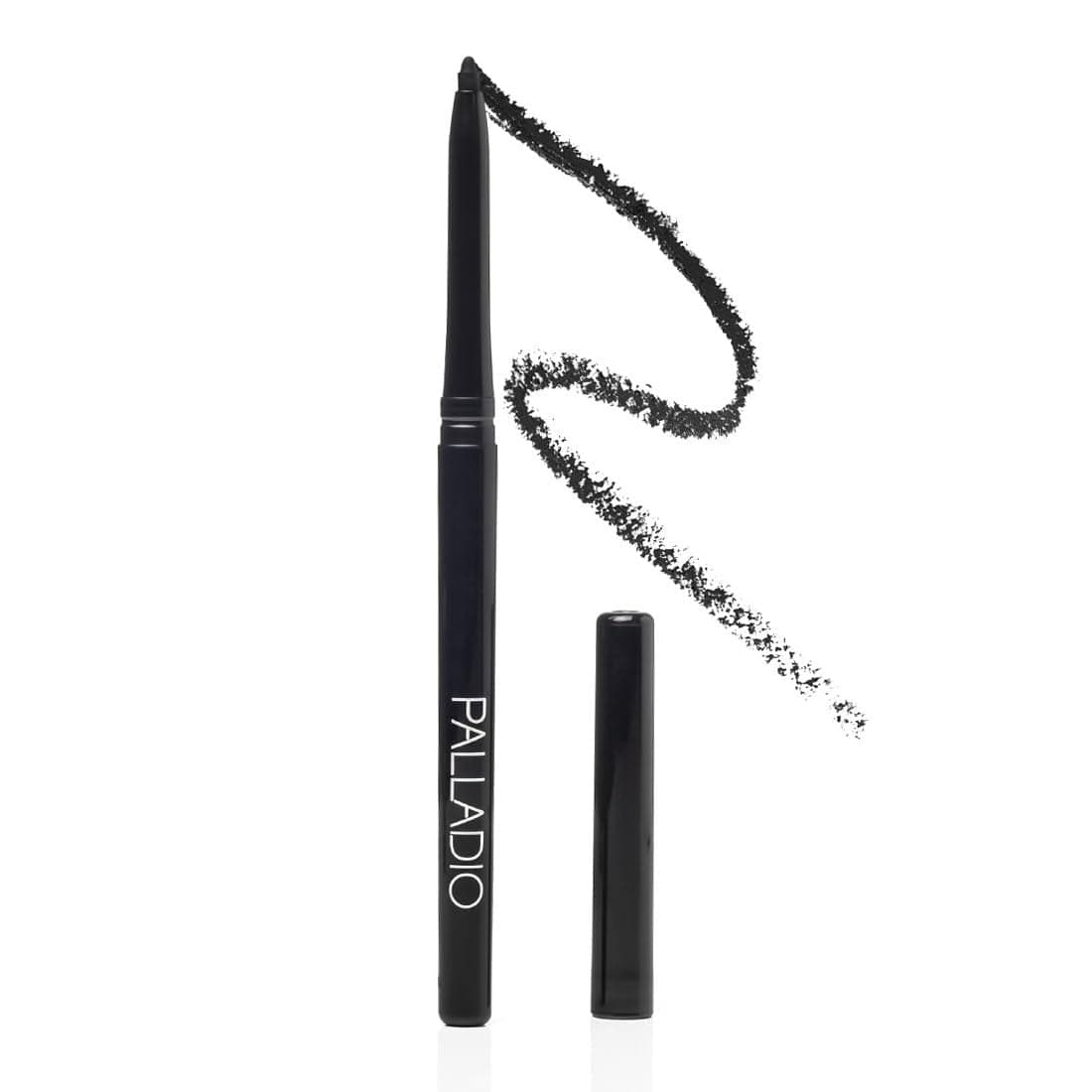Palladio Retractable Waterproof Eyeliner Richly Pigmented Color and Creamy Slip Twist Up Pencil Eye Liner Smudge Proof Long Lasting Application All Day Wear No Sharpener Required Pure Black