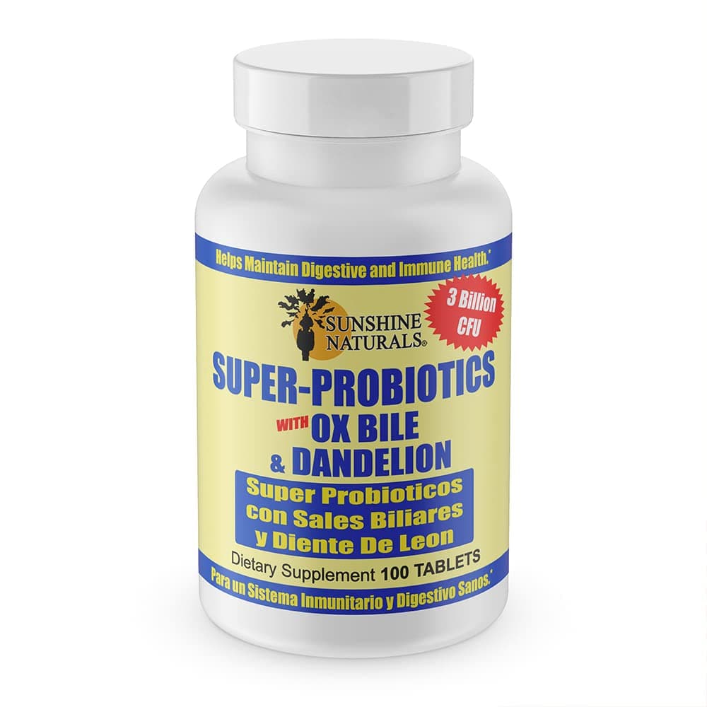 Sunshine Naturals Super Probiotics Supplement Improves Digestion Gut Health Immune System Support and Healthy Bowel Function Promotes Healthy Flora 100 Capsules