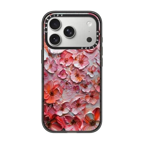 CASETiFY Impact iPhone 17 Pro Case SlimCompatible with Magsafe 82 ft 4X Military Grade Drop Protection Barcelona Flower Rose Garden Clear Black