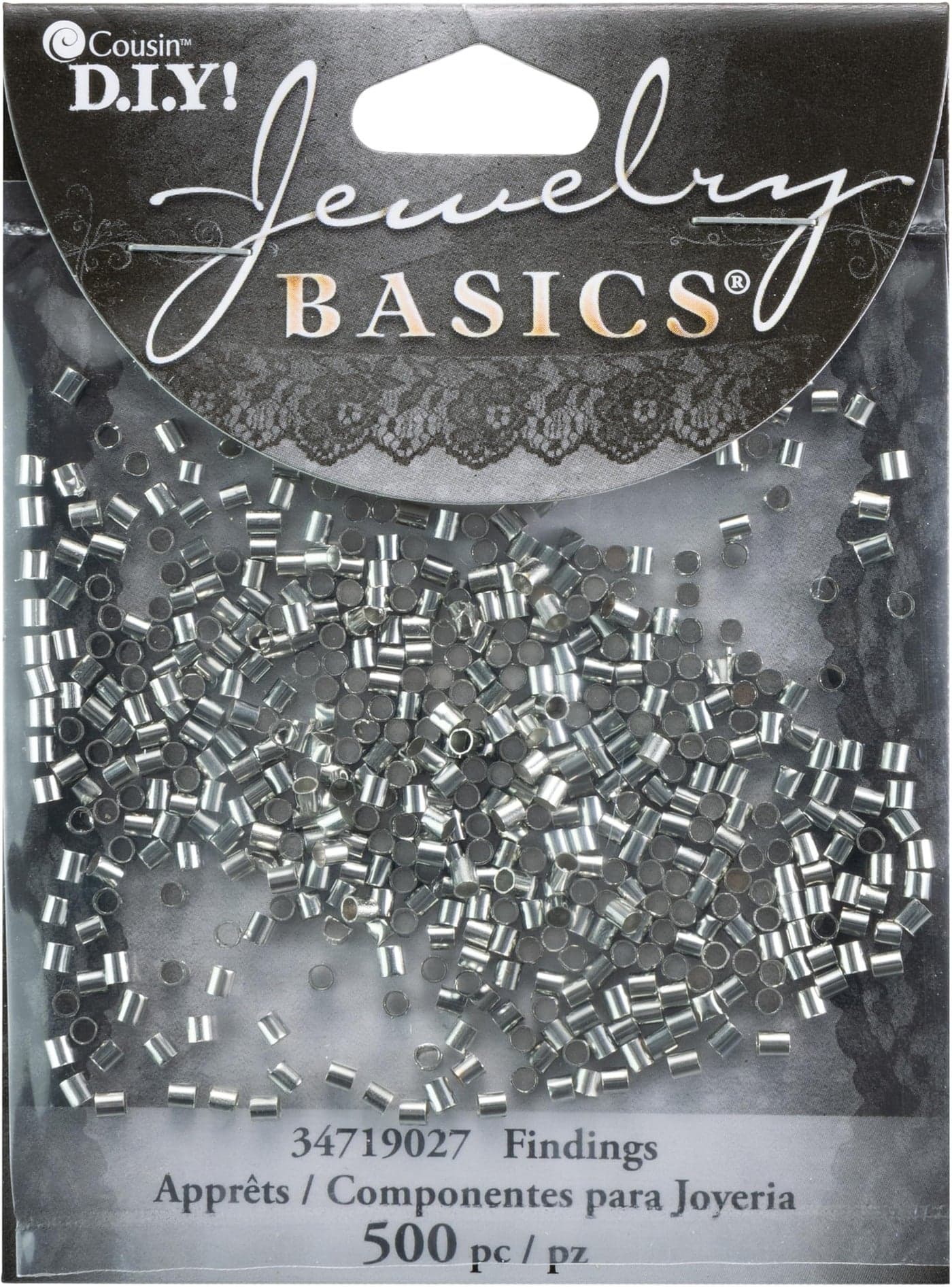 Cousin Jewelry Basics 500Piece Crimp Tube Silver 2mm