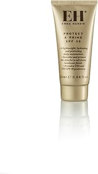Emma Hardie 20ml Protect Prime SPF30 Protection Sunscreen Moisturiser with Hyaluronic Acid Defences Against UVA UVB Damage and Premature Ageing Excellent as MakeUp Primer Vegan Cruelty Free