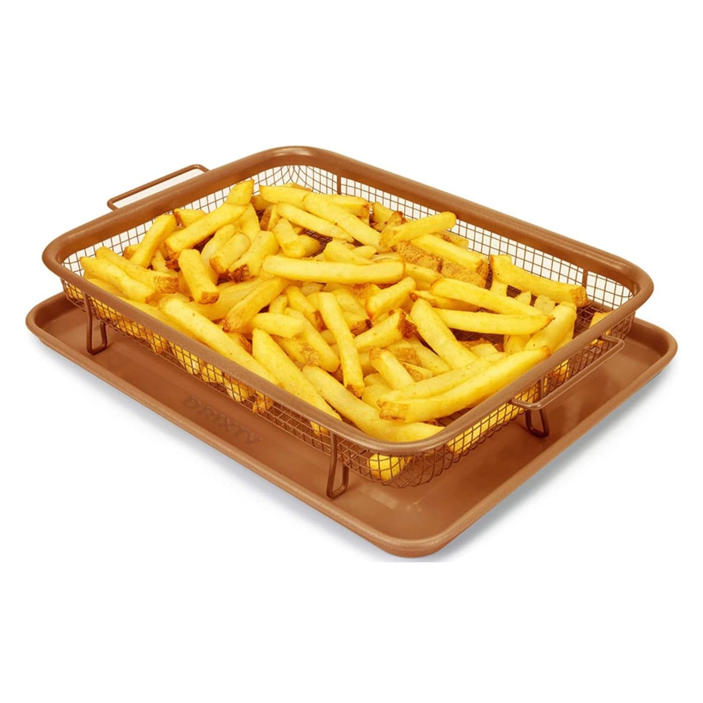 DRIXTY Air Fry Tray NonStick Crisper Tray for MicrowaveOver Baking Tray Crisping Steel Pan Grill Basket Uses Hot Air to Crisp and Fry Food Without Oil or Unhealthy Fats Grill Crisping Basket