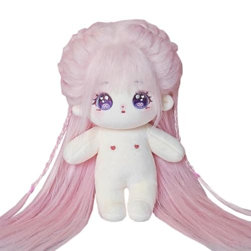 niannyyhouse 20cm Plush Doll Long Hair Girl Humanoid Stuffed Body no Attribute 8 Normal Body Wearable Clothing Dress Up Gifts a41with Skeleton