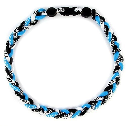 MapofBeauty 18" Sport Three Colors Three Braided Rope Tornado Necklace (Azure Blue/Black/White)