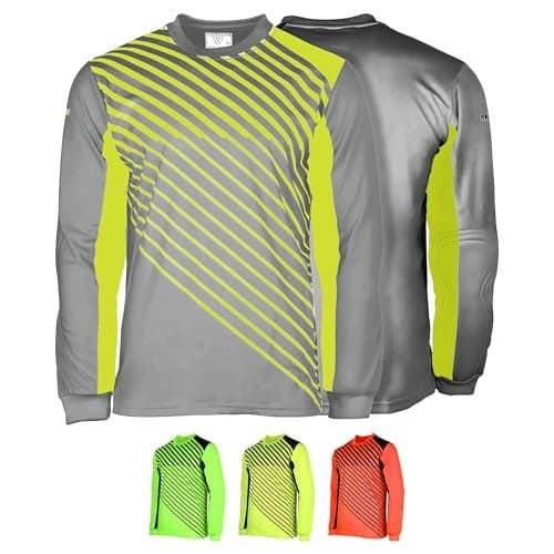 Vizari Arroyo Soccer Goalie Jersey for Kids | Lightweight & Comfortable Youth Goalkeeper Jersey with Padded Long Sleeve, (Grey,YS)