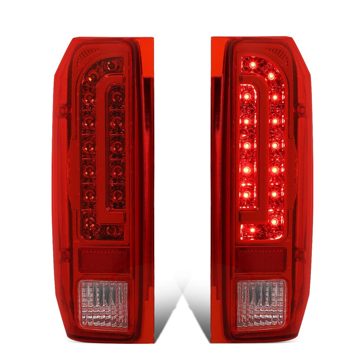 DNA MOTORING TLF15094LEDCHRD LED Tail Light Assembly Driver Passenger Side Compatible with 9096 Ford F150 9097 F250 9097 F350 9096 Bronco