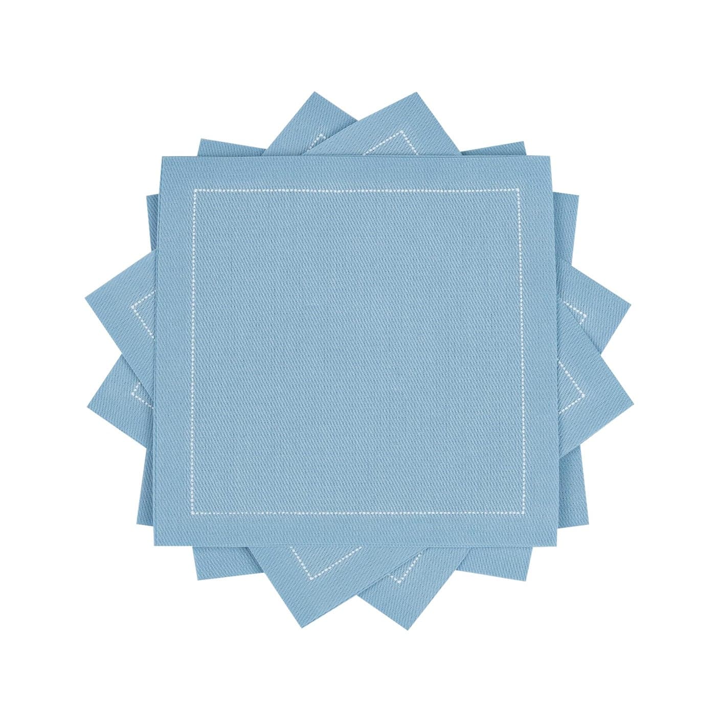 Five Star Napkins Luxury Cotton Cloth Cocktail Napkins Bar Napkins Party Napkins Beverage Napkins Events Holiday Wedding Birthday Parties 45 x 45 Disposable 50 x Sky Blue