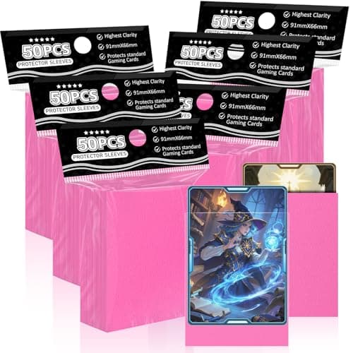 Pink Card Sleeves Fit for MTG 300 Pieces Standard Card Sleeves for Trading Card Sports Cards Baseball Cards TCG 66x91mm Affordable Sturdy and Nice Shuffling