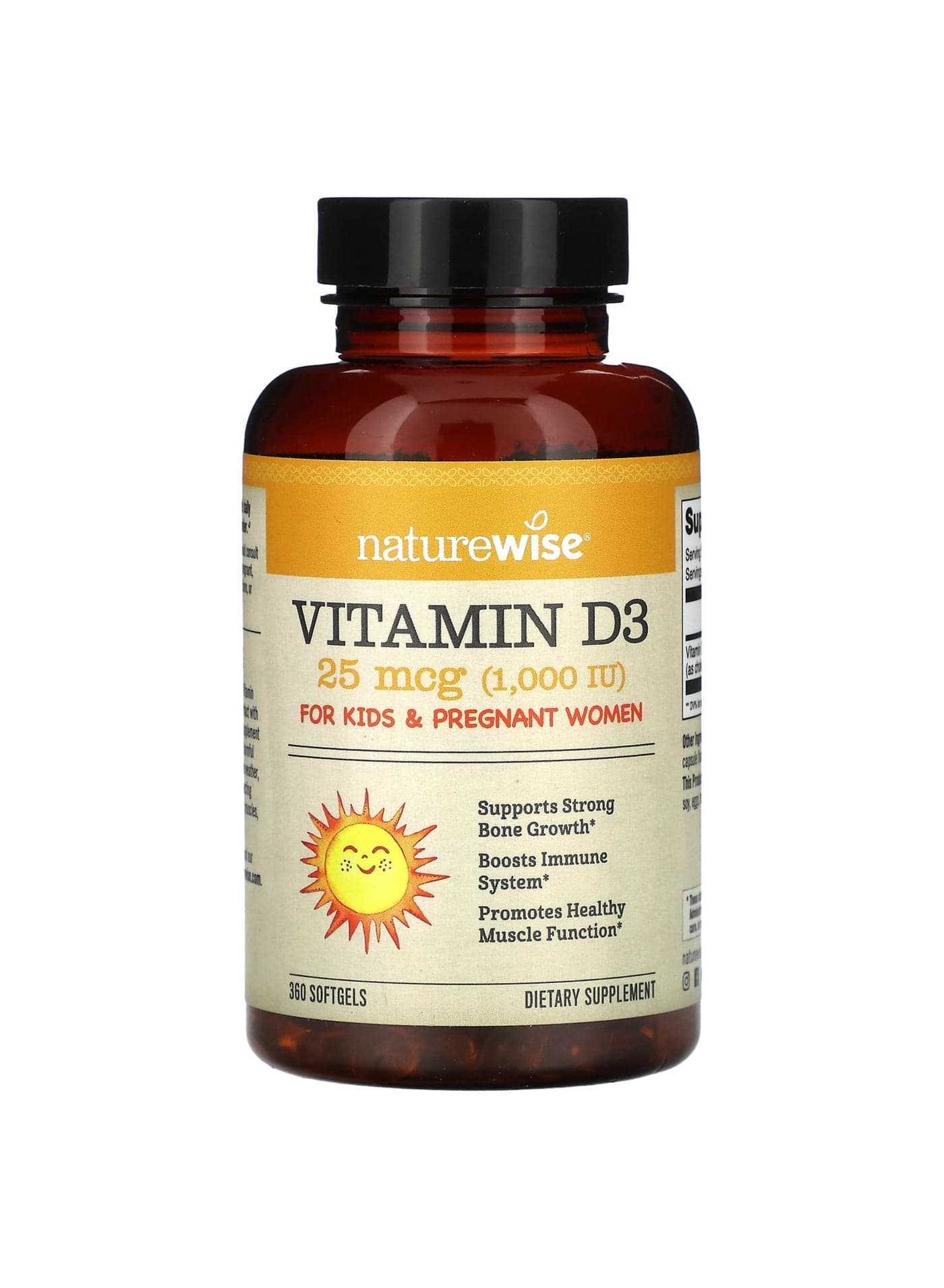 Vitamin D3, 25 mcg (1,000 IU), 360 Softgels