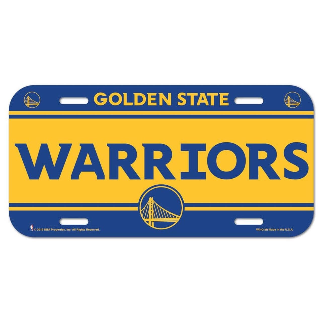 NBA Golden State Warriors License Plate Team Color One Size