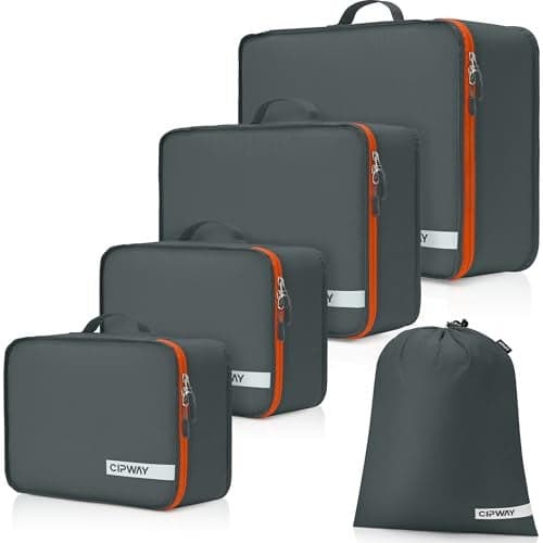 Packing Cube Travel Cubes Suitcase Organizer for Accessories Luggage Carry On Suitcase Lightweight 5 Set Grey