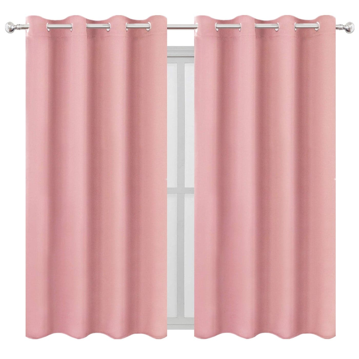 LEMOMO Pink Thermal Blackout Curtains52 x 72 InchSet of 2 Panels Room Darkening Curtains for Bedroom
