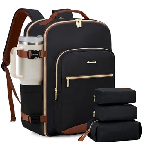 LOVEVOOK 50L Travel Backpack for Women & Men, Airline Approved Carry On Luggage with 3 Packing Cubes, TSA Overnight Bags, Waterproof Personal Item Bag, Weekender Essentials Backpacks fits 17" Laptop