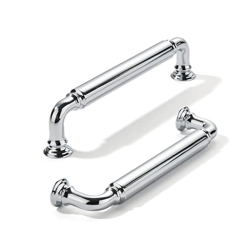 khtumeware 2Pack Polished Chrome HeavyDuty Solid Cabinet Pulls 5 Inch 128mm Hole Center Drawer Pulls Cabinet Hardware Suitable for Kitchen Cabinets Bathrooms and Dressers