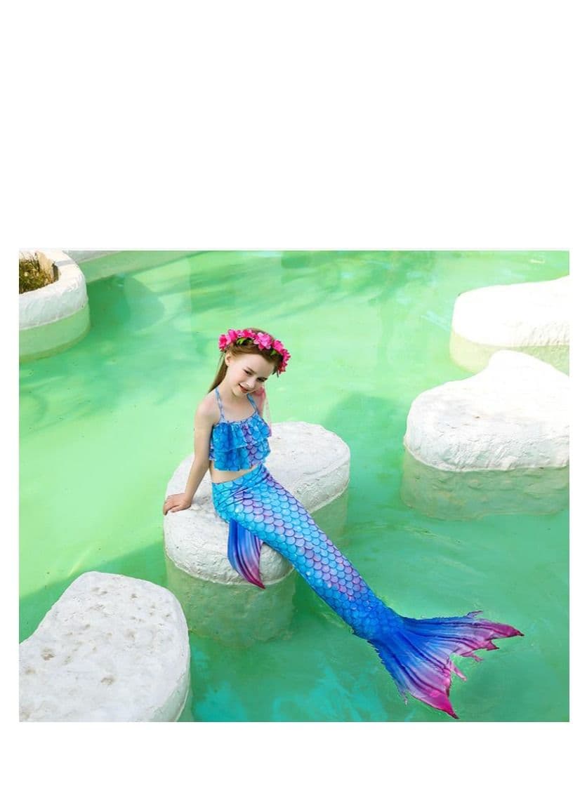 3-Piece Mermaid Bathing Swimsuit Set 150CM