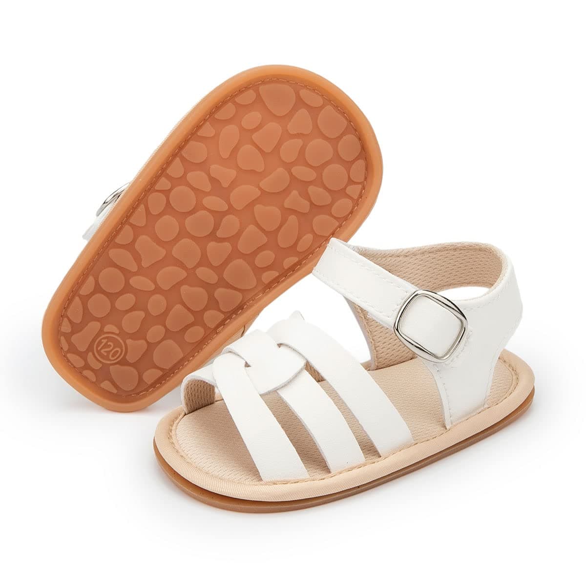 Babelvit Infant Baby Girl Boy Sandals Comfort Premium Summer Outdoor Casual Beach Shoes with Flower Bowknot Anti Slip Rubber Sole Newborn Toddler Prewalker First Walking Shoes