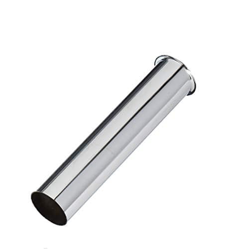 EZ-FLUID 1-1/4" x 9" Heavy Duty Thick Commercial Grade 17GA Chrome Brass Tubular Flanged Sink Tailpiece For Bathroom Under Sink Plumbing,Pop-up Drain Pipe and Laundry Tube(1)