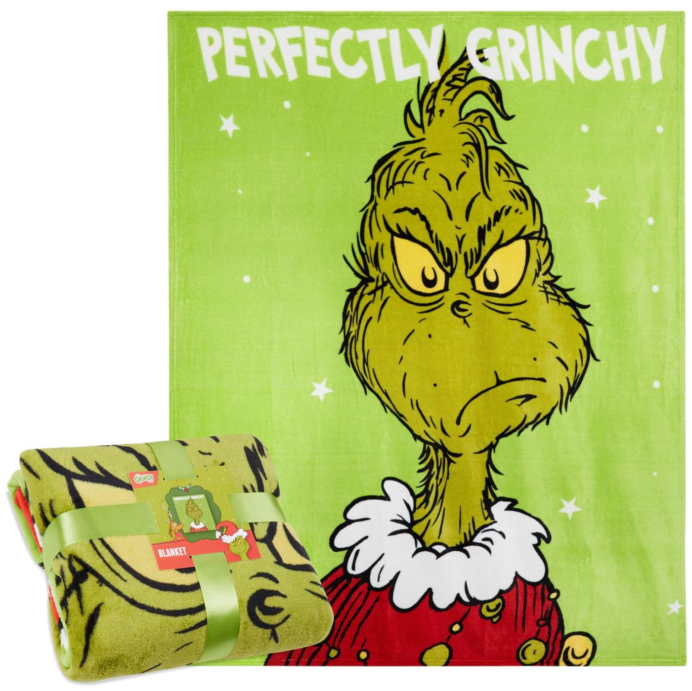 The Grinch Blanket Soft Cosy Christmas Fleece Hooded Blanket Throw Festive Bedroom Decor Plush Fleece Blanket Comforter for Bedroom Travel Xmas Gifts Green