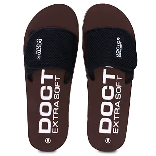 DOCTOR EXTRA SOFT Women's Orthopaedic and Diabetic Adjustable Strap Comfort Fitting Dr Flipflops and House Slippers for Women’s and Girl’s Slides OR-D-17-WOMEN-CUP-BROWN-3UK