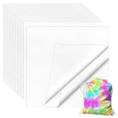 VOKOY 50 PCS 10 x 10 Inch White Fabric Squares Precut White Cotton Squares Solid Color Quilting Fabric Bundles Cotton Embroidery Quilting Cloth for Craft Lovers DIY Sewing Crafting